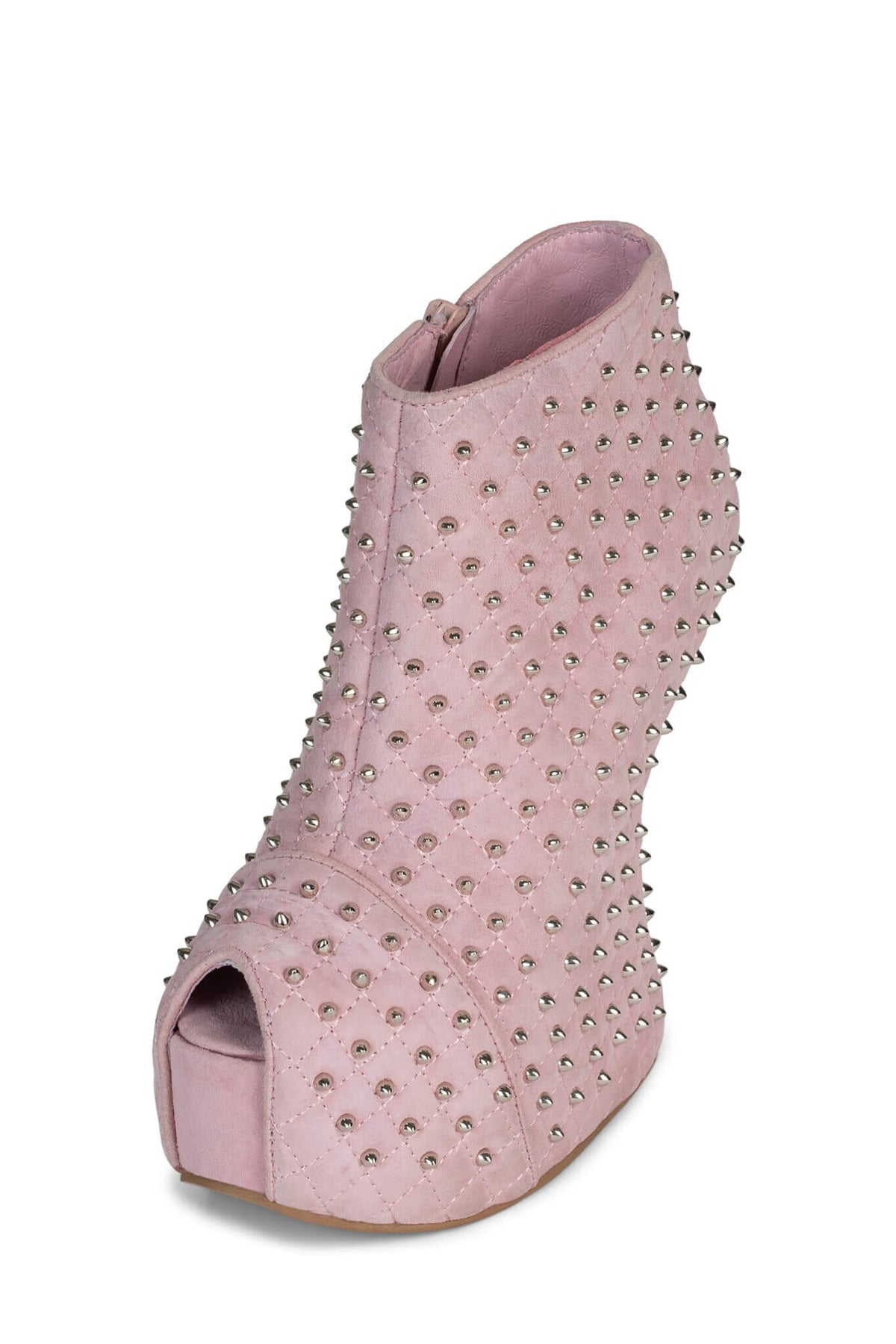 MIDNITE-Q Jeffrey Campbell Wedge Platforms Pink Suede Silver