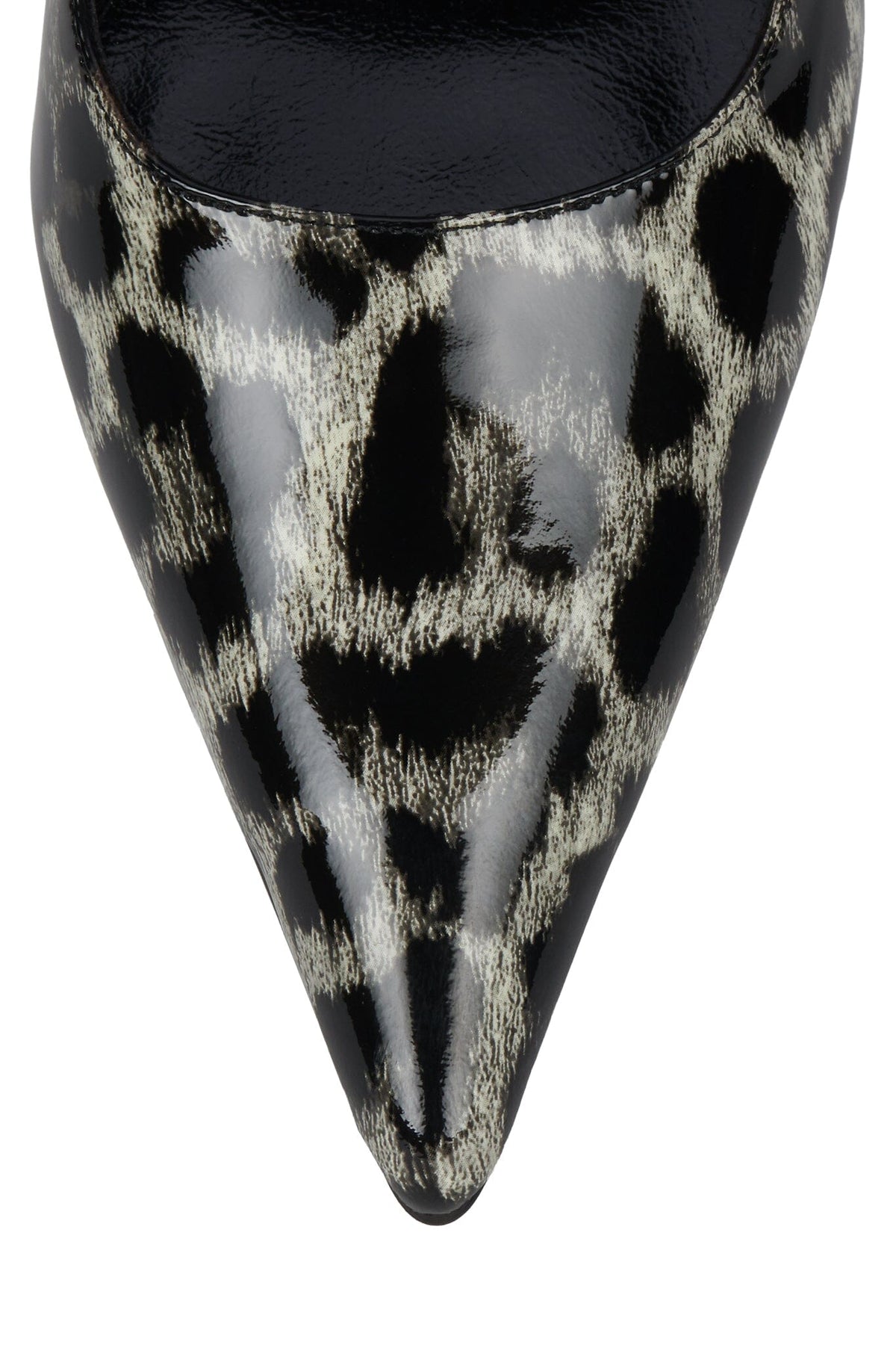 MILLY Slingback Heel Grey Leopard Patent
