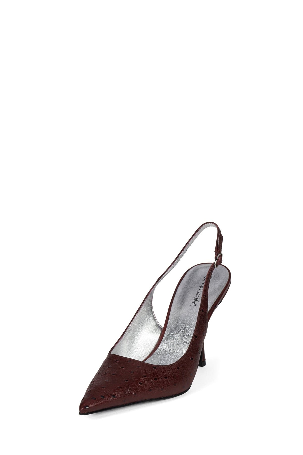 MILLY Slingback Heel Wine Ostrich _hover