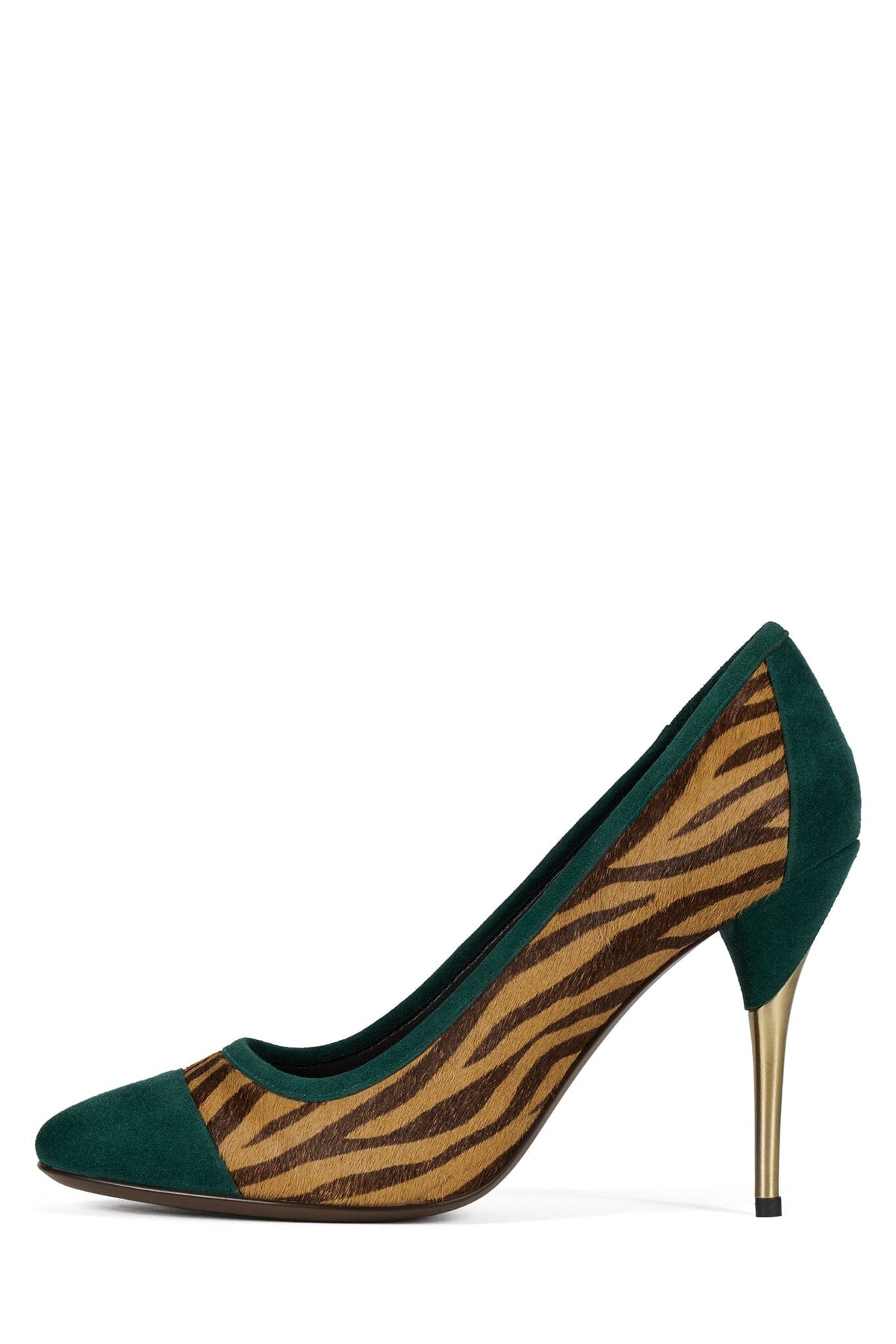 MIRRORS-F Pump Beige Zebra Turquoise