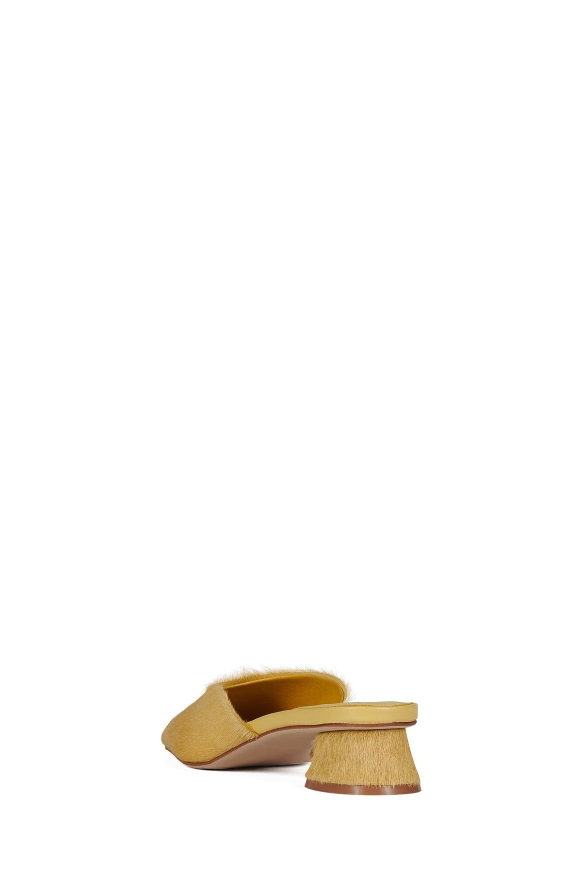 MOLLY-2F Jeffrey Campbell Heeled Mule Yellow Long Hair