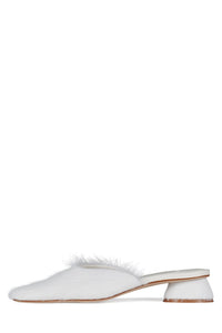 MOLLY-2F Jeffrey Campbell Heeled Mule Ivory Longhair