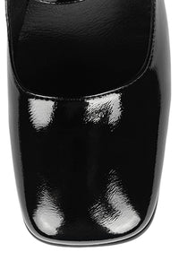 MONSIEUR Mary-Jane ST Black Crinkle Patent