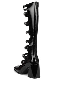 MONSIEUR Mary-Jane ST Black Crinkle Patent