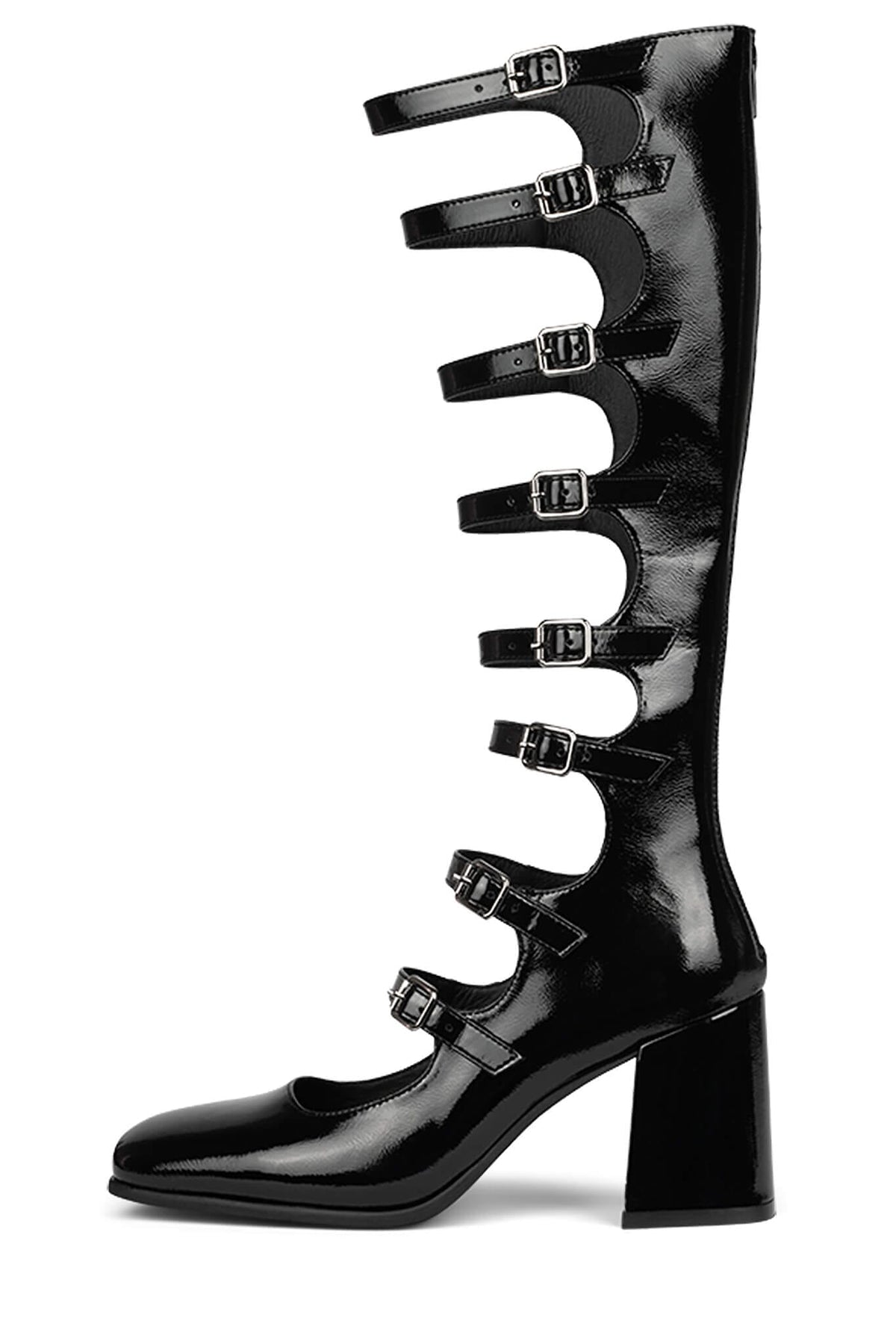 MONSIEUR Mary-Jane ST Black Crinkle Patent