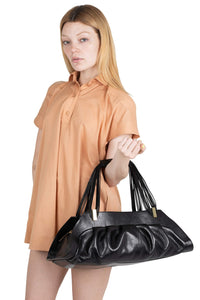MOTHERSHIP Jeffrey Campbell Ruched Handbag Black