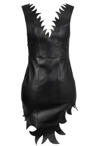 MOTHRA DRESS Jeffrey Campbell Leather Dress Black