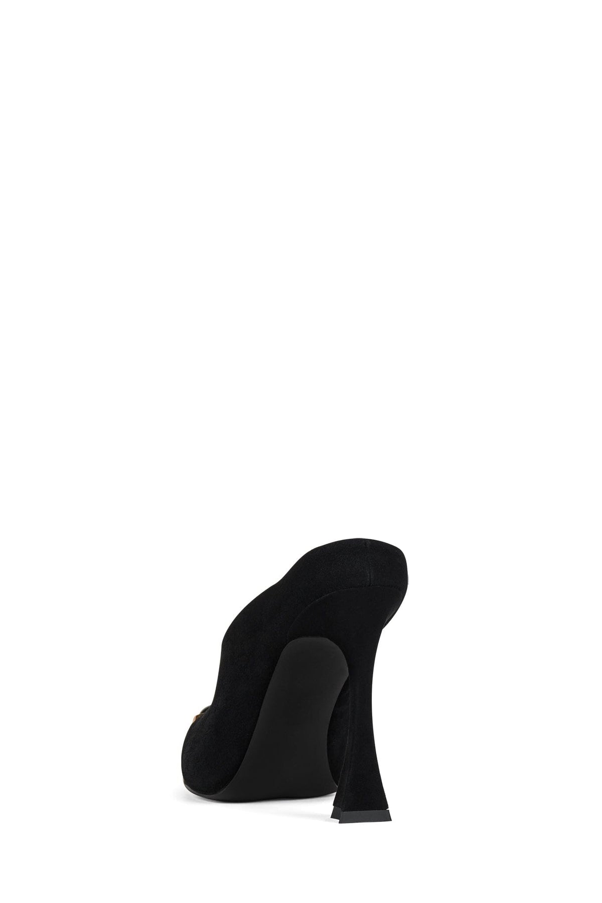 NAIAD Jeffrey Campbell Heeled Mule Black Suede Gold Black