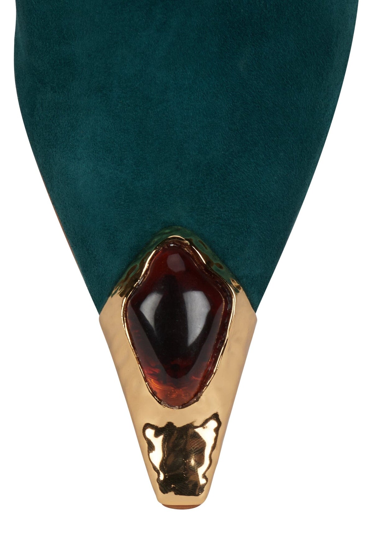 NAIAD Jeffrey Campbell Heeled Mule Turquoise Suede Gold Tortoise