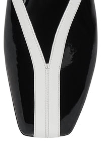 NARROWS Jeffrey Campbell Flat Mule Black White Combo  