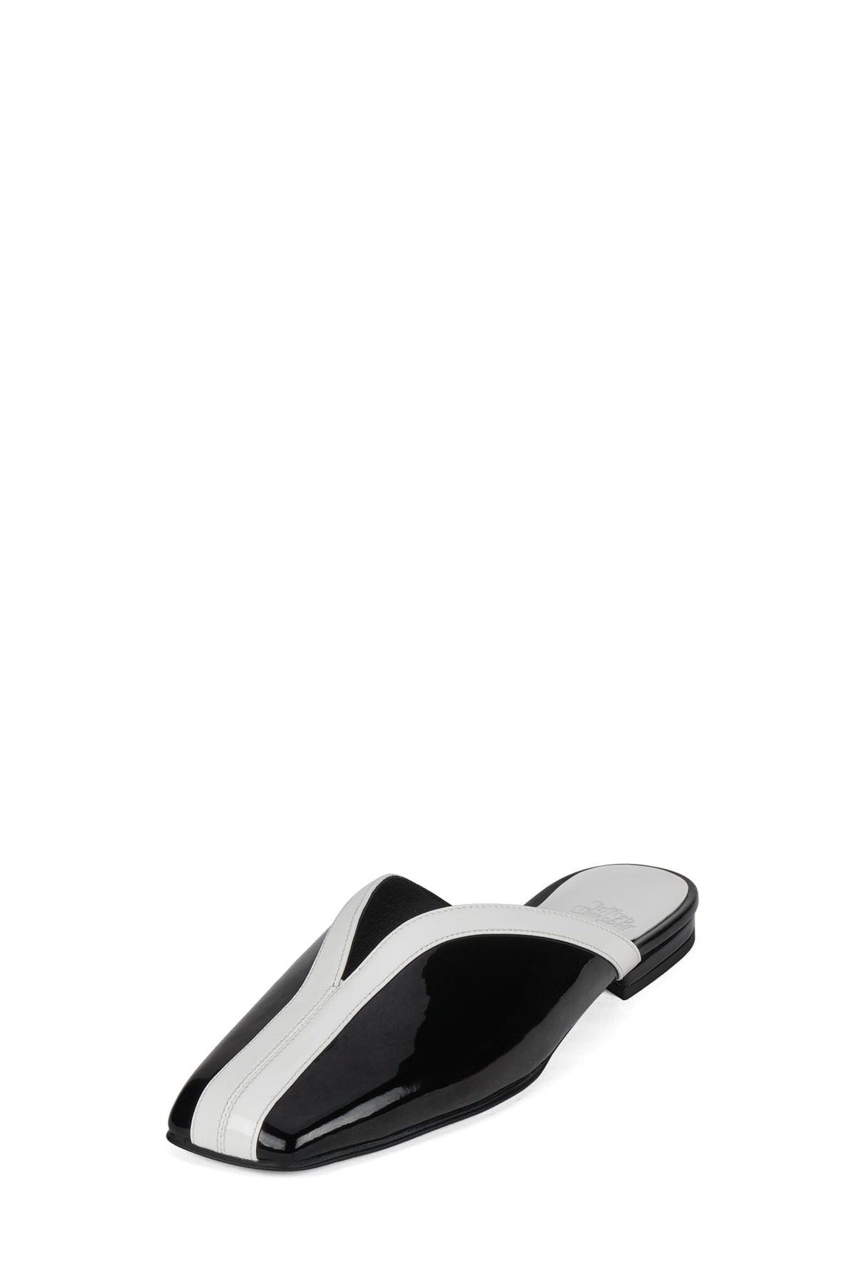 NARROWS Jeffrey Campbell Flat Mule Black White Combo _hover