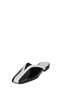 NARROWS Jeffrey Campbell Flat Mule Black White Combo _hover