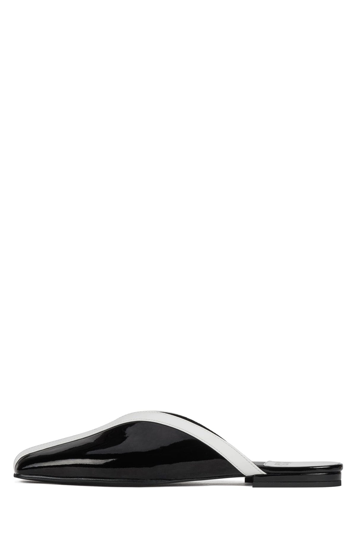 NARROWS Jeffrey Campbell Flat Mule Black White Combo  