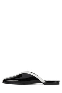 NARROWS Jeffrey Campbell Flat Mule Black White Combo  
