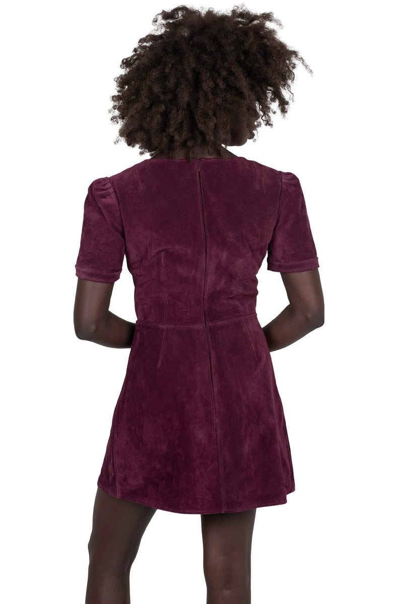 NEW-MOON DRESS Jeffrey Campbell Suede Dress Wine Suede