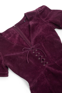 NEW-MOON DRESS Jeffrey Campbell Suede Dress Wine Suede