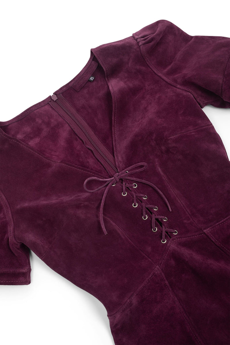 NEW-MOON DRESS Jeffrey Campbell Suede Dress Wine Suede