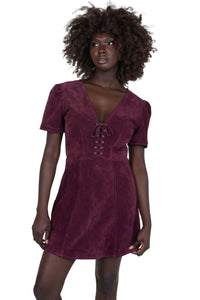 NEW-MOON DRESS Jeffrey Campbell Suede Dress Wine Suede
_hover