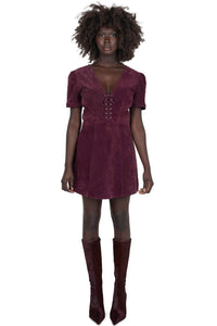 NEW-MOON DRESS Jeffrey Campbell Suede Dress Wine Suede