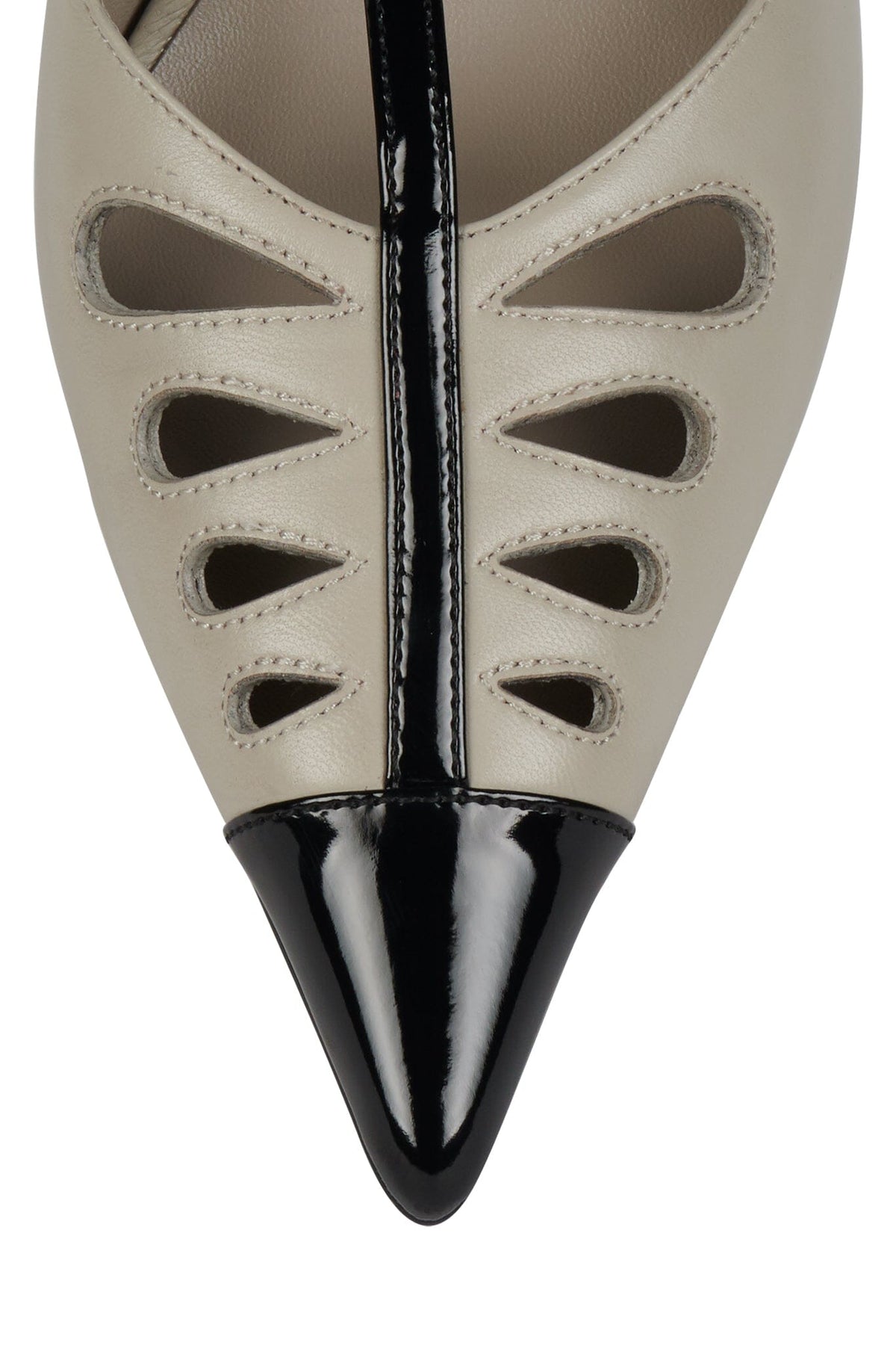 NOUVELLE Jeffrey Campbell Stiletto Heels Taupe Black Patent