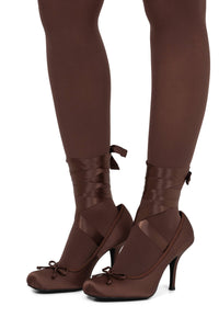 NYMPHA Jeffrey Campbell Stiletto Heel Brown Satin
_hover
