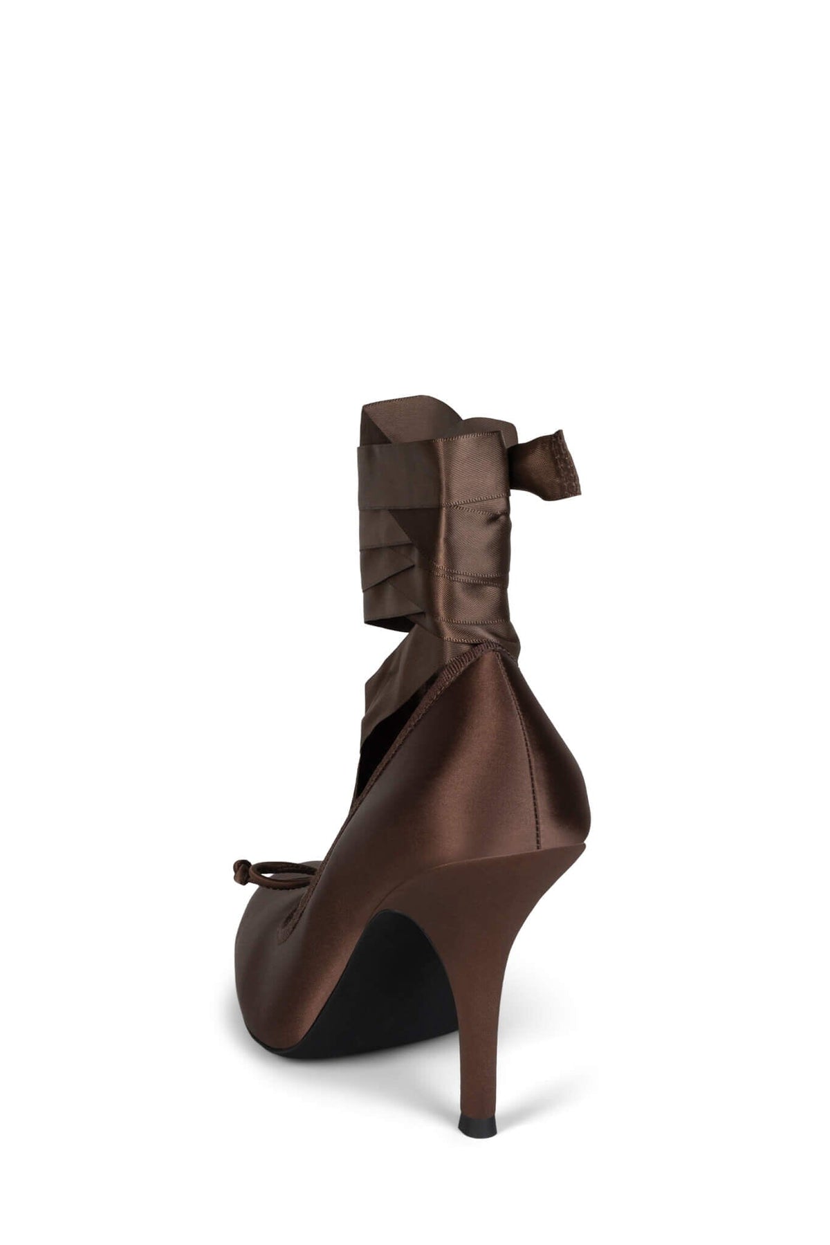 NYMPHA Jeffrey Campbell Stiletto Heel Brown Satin