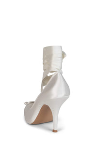 NYMPHA Jeffrey Campbell Stiletto Heel Off White Satin 