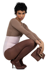 NYMPHA Jeffrey Campbell Stiletto Heel Brown Satin