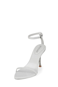 OBSESSION Jeffrey Campbell Minimal Sandal White Patent Silver
_hover