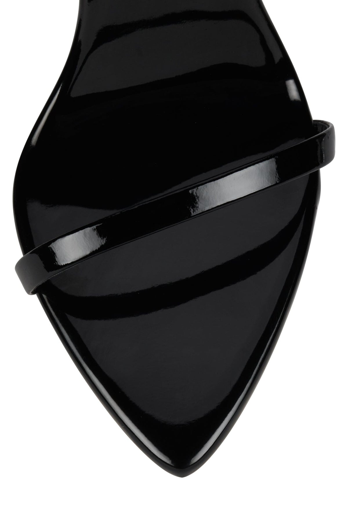 OBSESSION Jeffrey Campbell Minimal Sandal Black Patent Gold