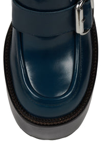OFFSET Jeffrey Campbell Heeled Loafer Blue Oiled