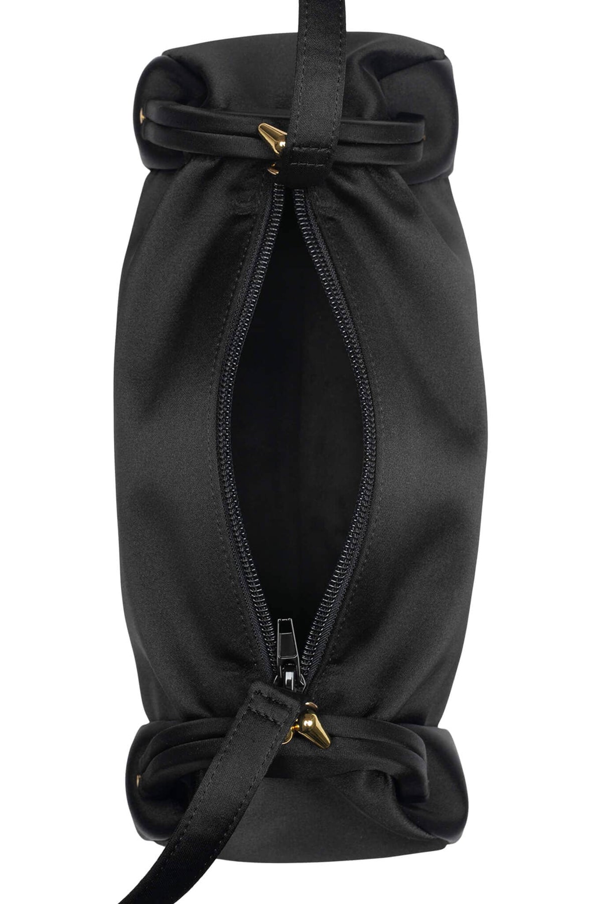ON-SUNSET Shoulder Bag Black Satin Gold