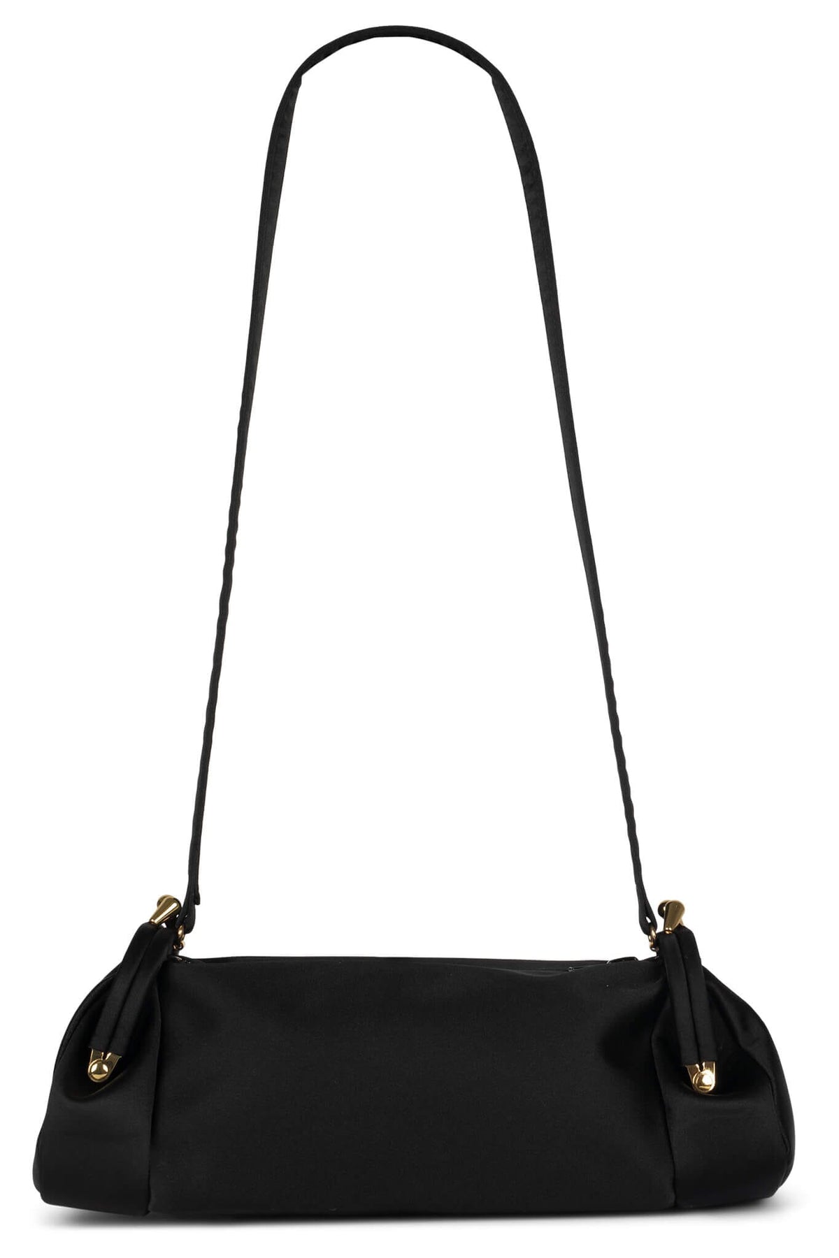 ON-SUNSET Shoulder Bag Black Satin Gold 