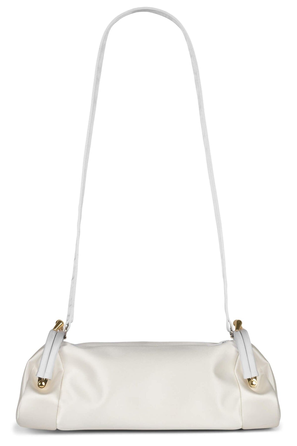 ON-SUNSET Shoulder Bag White Satin Gold 