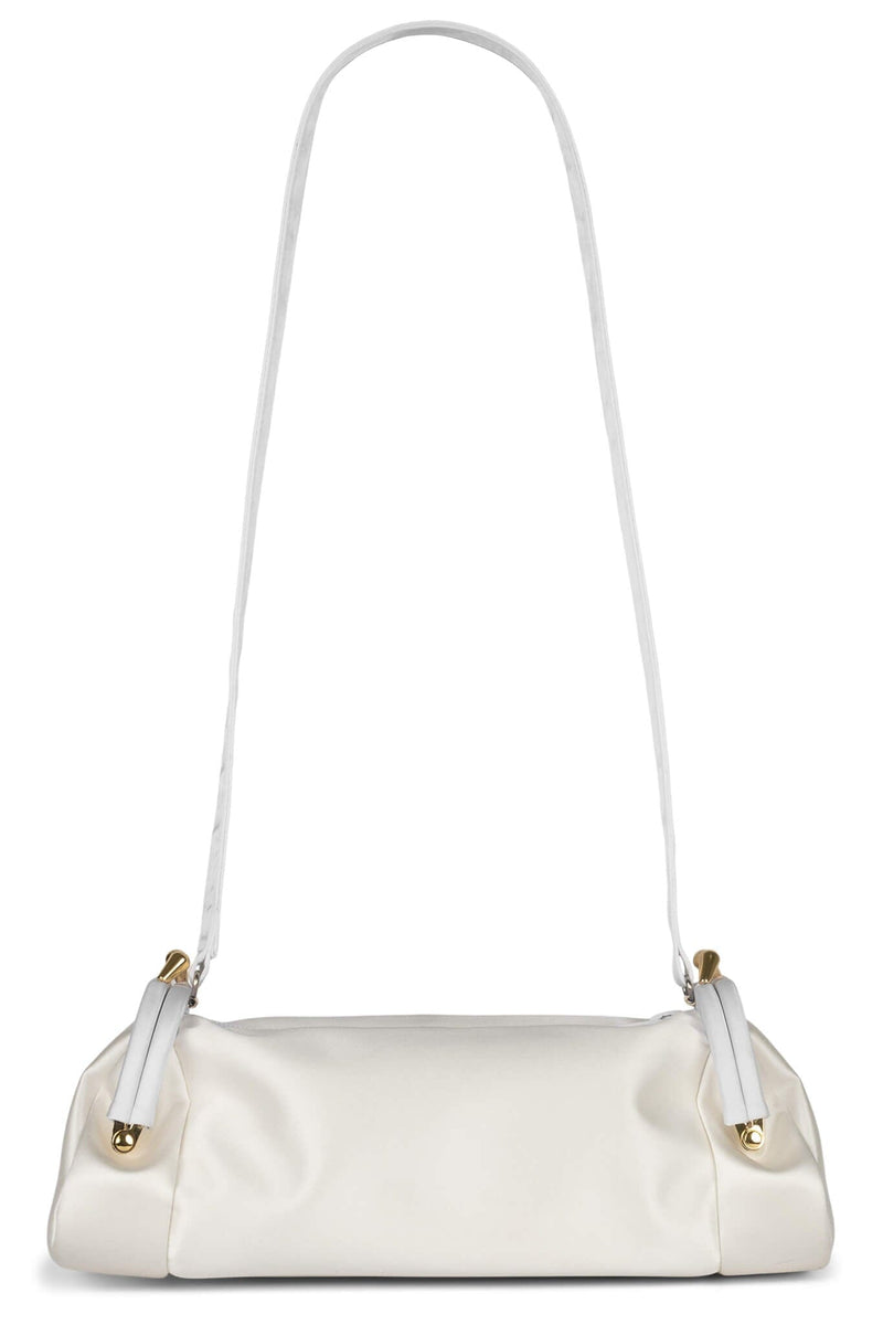 ON-SUNSET Shoulder Bag White Satin Gold 