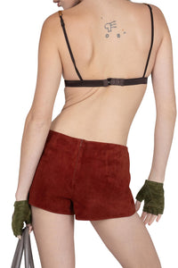 OUT-WEST Jeffrey Campbell Shorts Rust Suede