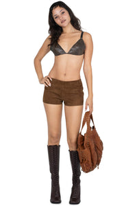 OUT-WEST SHORTS Jeffrey Campbell Shorts Brown Suede