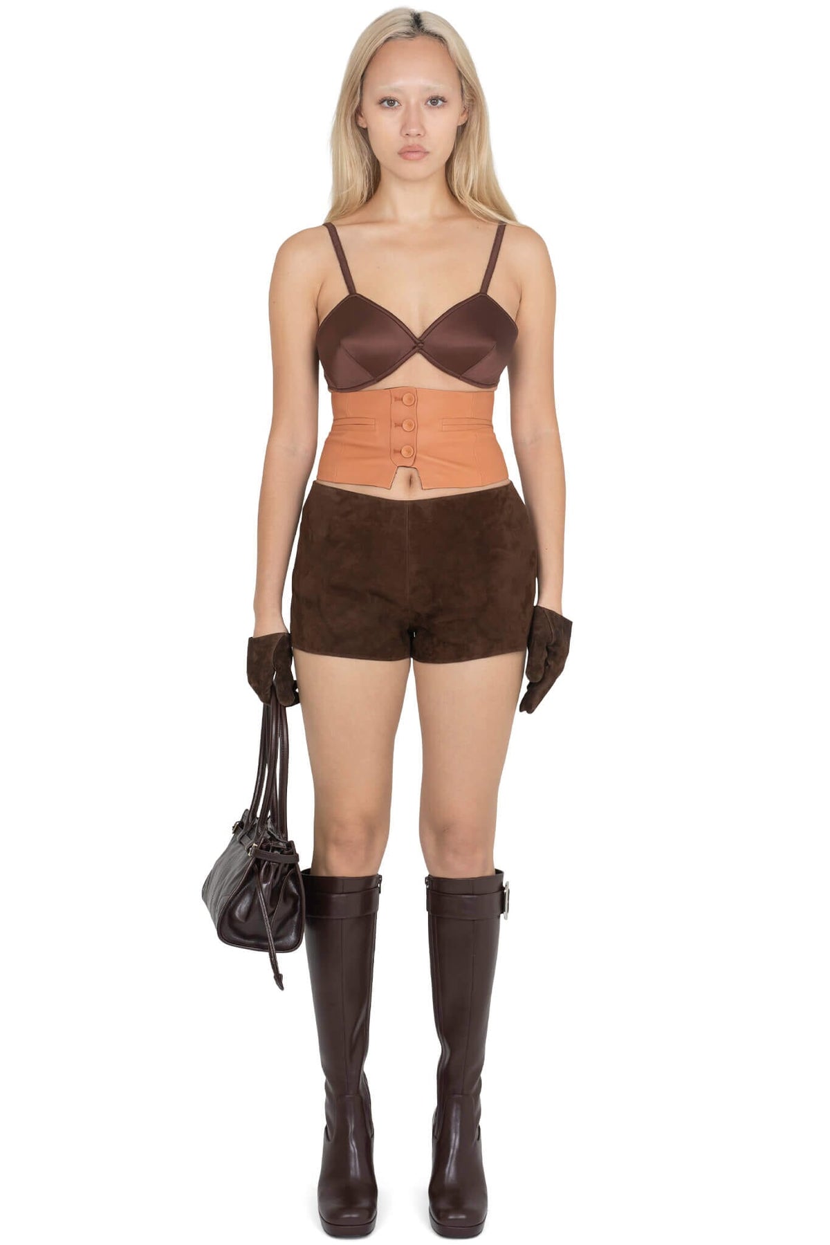 OUT-WEST SHORTS Jeffrey Campbell Shorts Espresso Suede