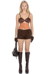 OUT-WEST SHORTS Jeffrey Campbell Shorts Espresso Suede