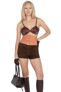 OUT-WEST SHORTS Jeffrey Campbell Shorts Espresso Suede