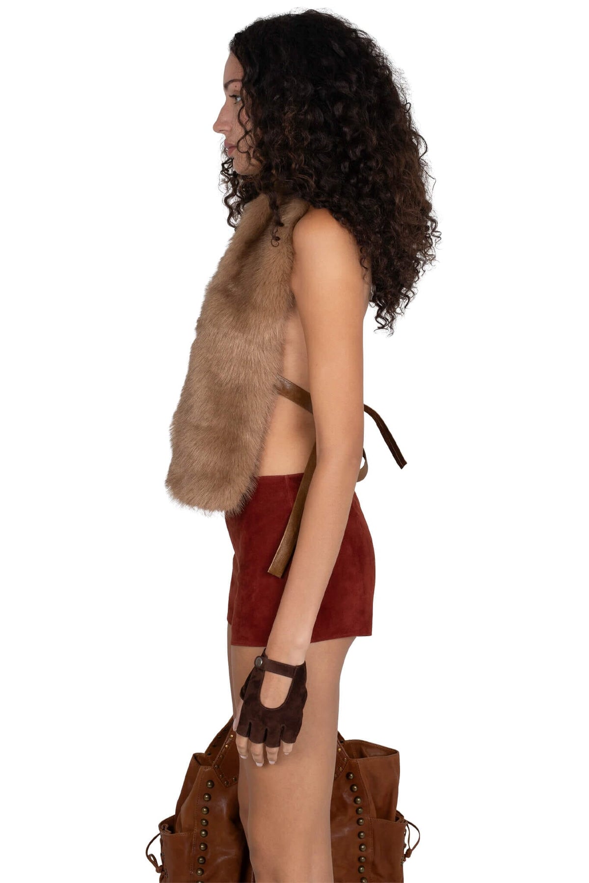 OUT-WEST Jeffrey Campbell Shorts Berry Suede