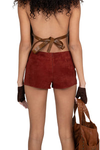 OUT-WEST Jeffrey Campbell Shorts Berry Suede