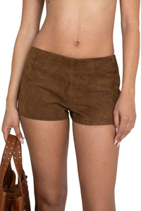 OUT-WEST SHORTS Jeffrey Campbell Shorts Brown Suede