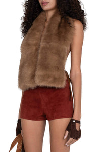 OUT-WEST Jeffrey Campbell Shorts Berry Suede