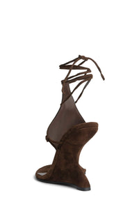 PACHOULI Jeffrey Campbell Wedge Sandal Brown Suede 