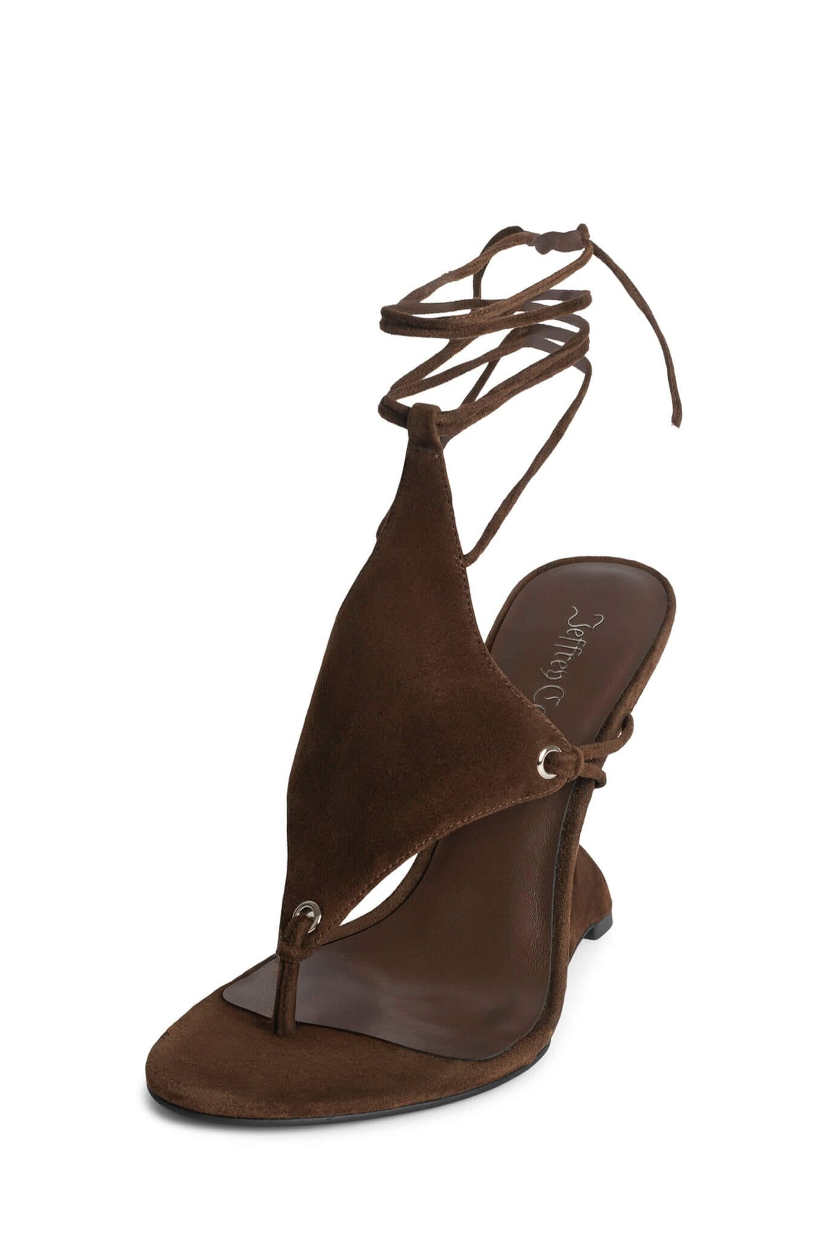 PACHOULI Jeffrey Campbell Wedge Sandal Brown Suede _hover