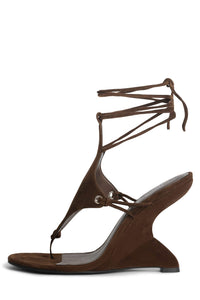 PACHOULI Jeffrey Campbell Wedge Sandal Brown Suede 