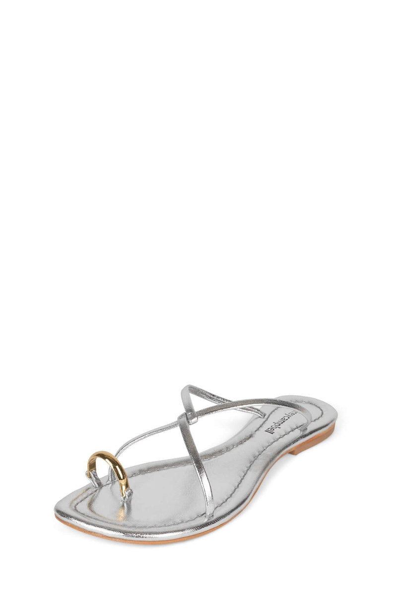 PACIFICO Jeffrey Campbell Flat Sandals Silver Gold