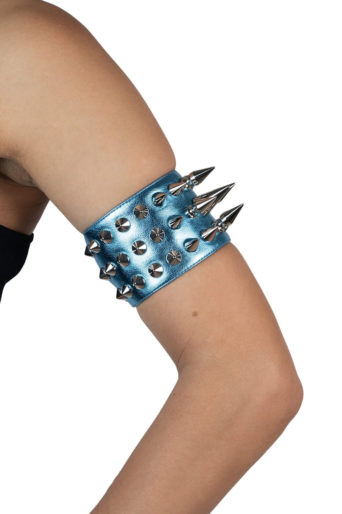 PARTY-GIRL Jeffrey Campbell Arm-Cuff Blue Metallic Silver 