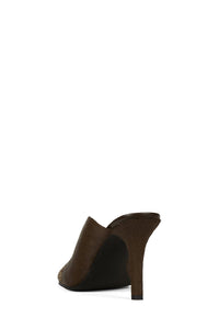 PASSAGE-F Jeffrey Campbell Heeled Mule Brown Dot Hair Combo